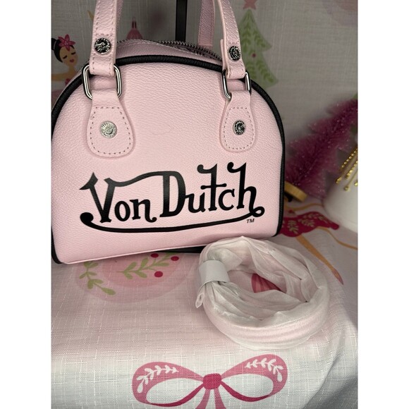 Von Dutch Pink Mini Bowler Bag - Picture 5 of 5